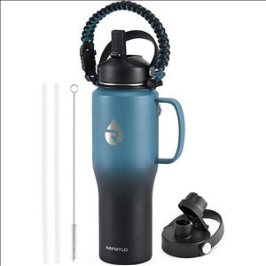 32oz Stainless Steel Water Bottle (Cold for 48 Hrs, Hot for 24 Hrs), Triple Wall Vacuum Insulated